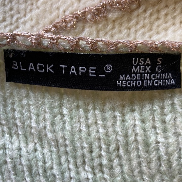 NWT Black Tape Striped V Neck Knit Sweater Pastel Colors Pullover - Picture 4 of 6